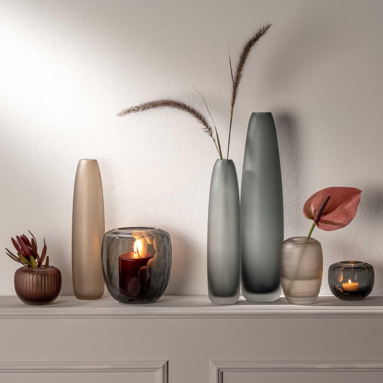 leonardo-bellagio-vase-beige-16-cm-verre-teint image 6