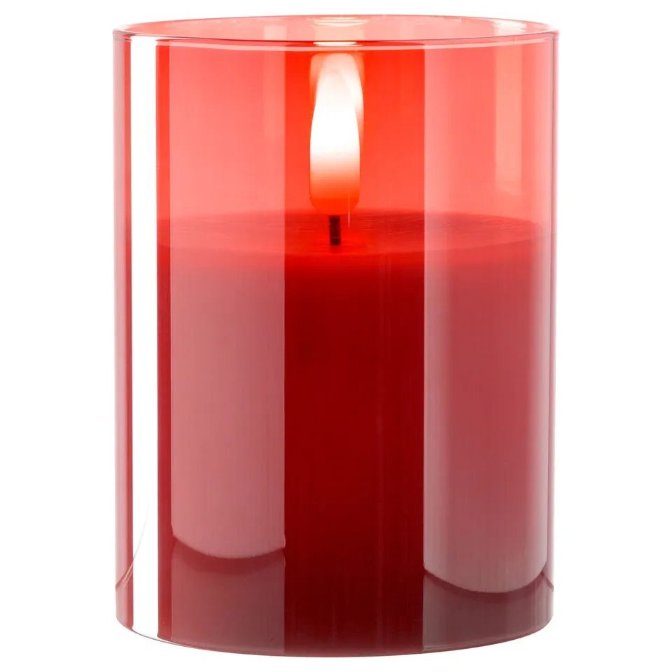 leonardo-autentico-bougie-led-rouge-10x8-cm-vacillante image 1