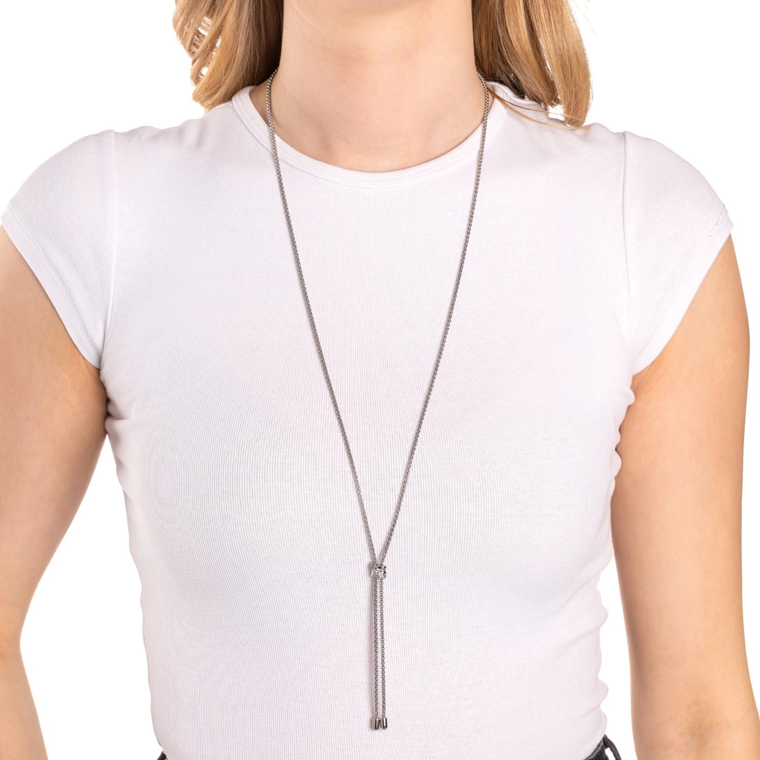 leonardo-daria-90-cm-collier-acier-zirconia image 3