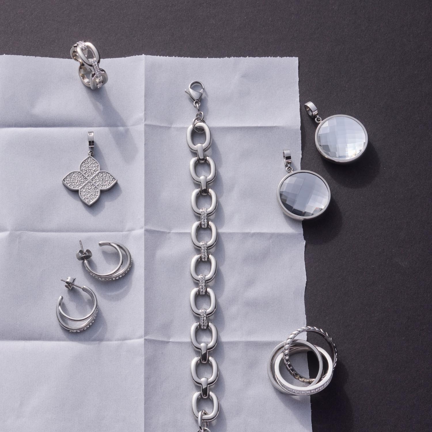 leonardo-anja-boucles-d-oreilles-double-cr-ole-acier-zirconia image 5