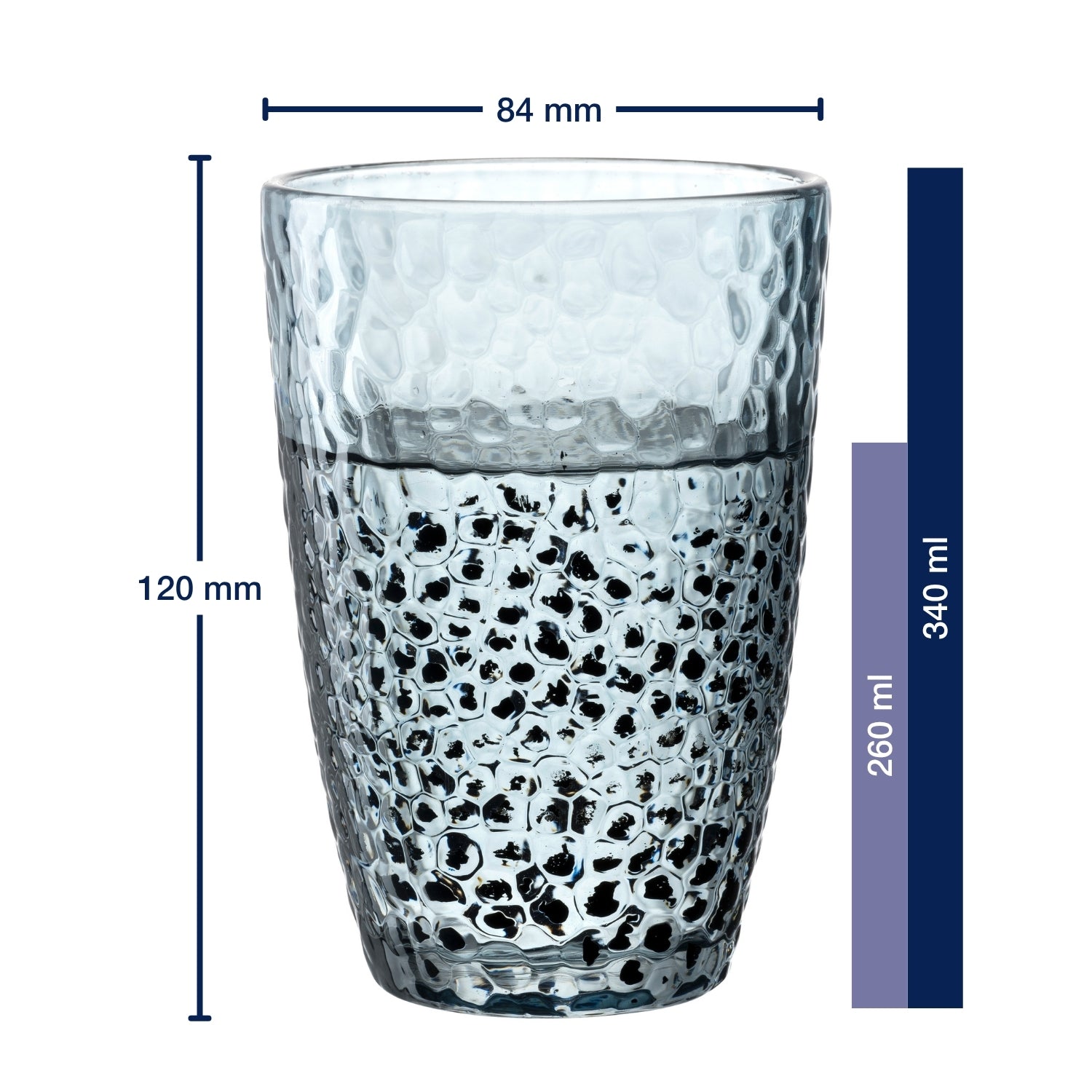 leonardo-matera-verre-eau-340-ml-bleu-lot-de-4 image 3