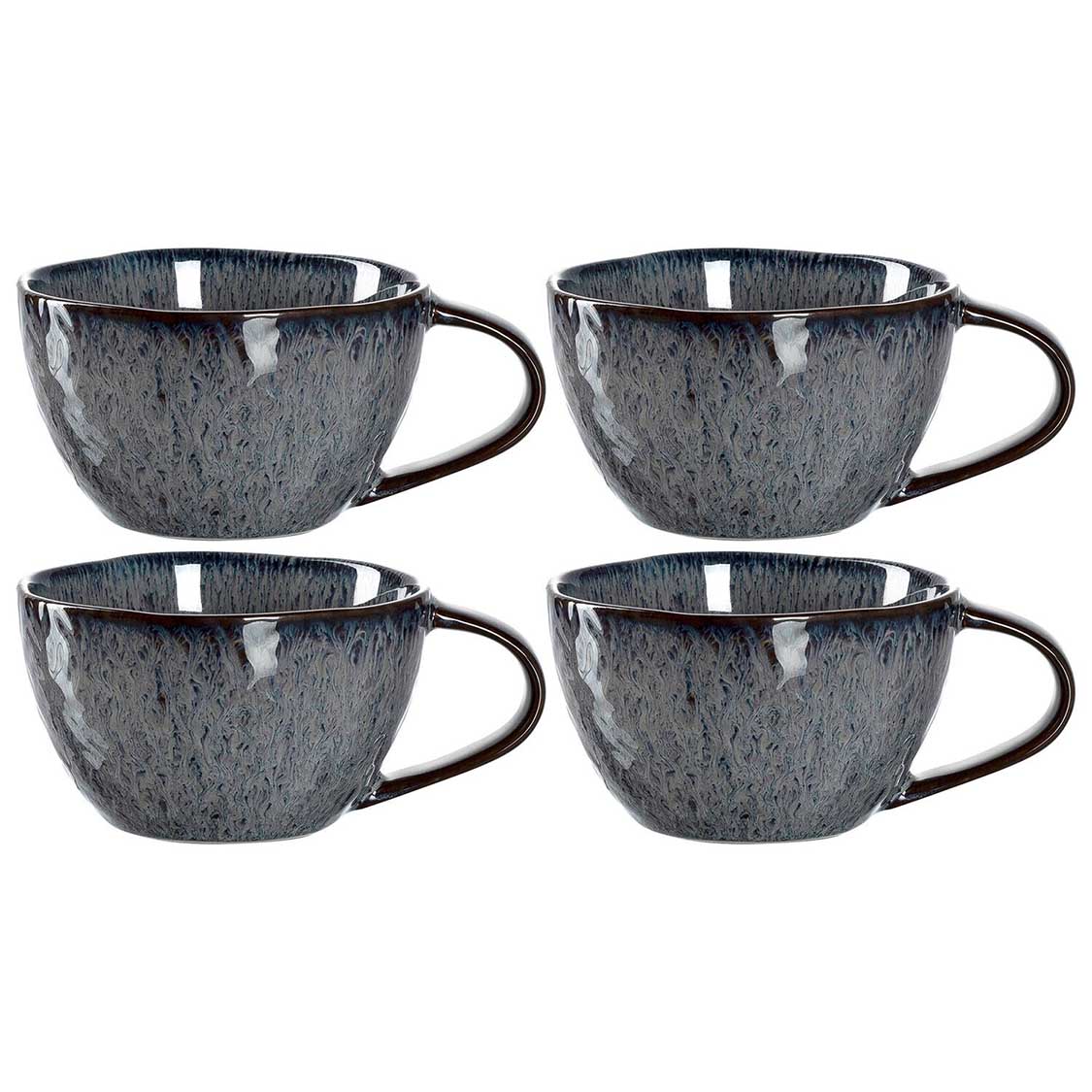 leonardo-matera-tasse-en-c-ramique-anthracite-290-ml-lot-de-4 image 1