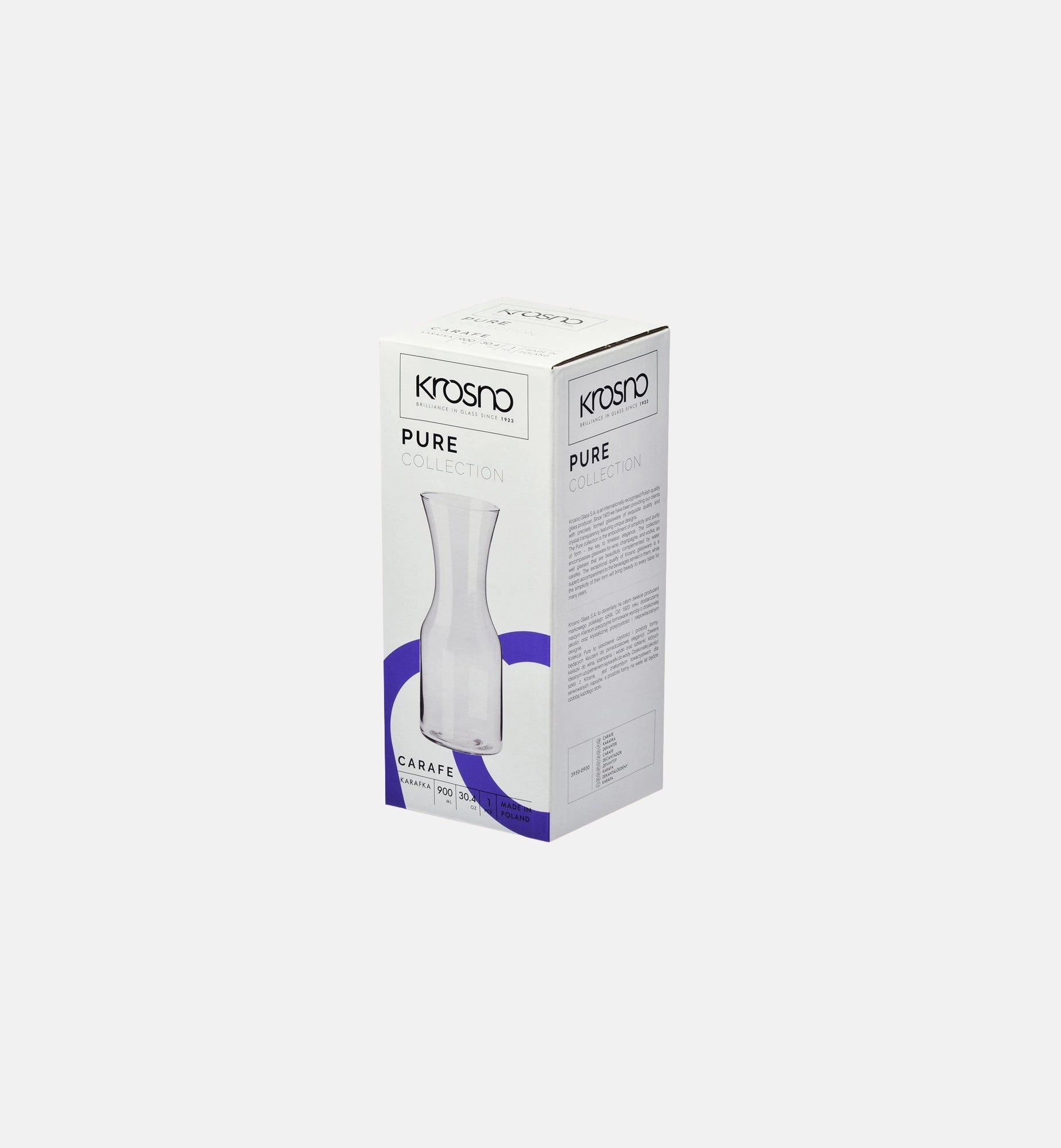 krosno-carafe-eau-jus-900-ml-verre-transparent-bec-verseur image 6