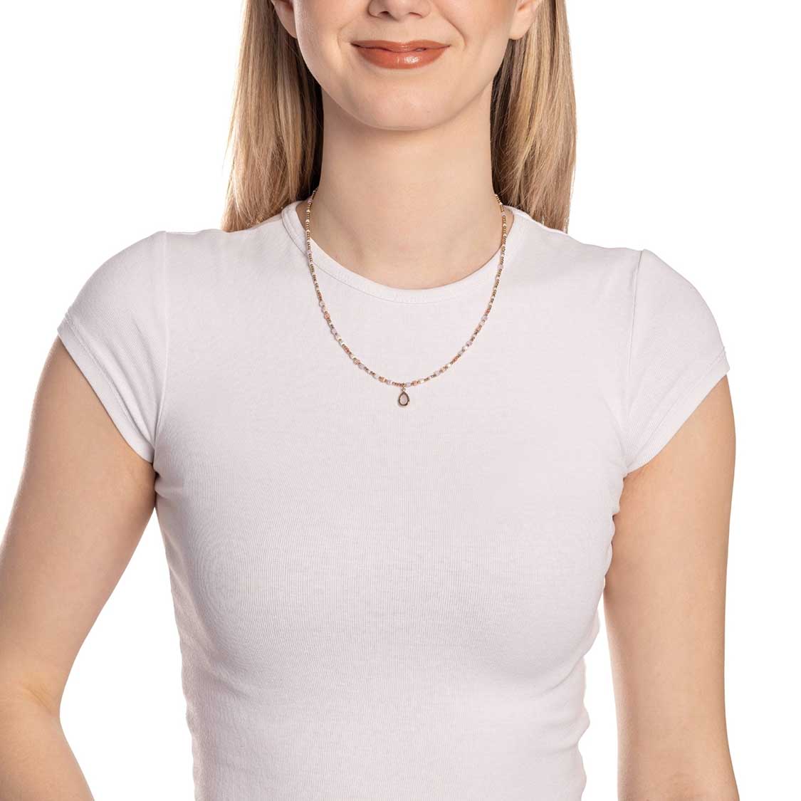 leonardo-shari-collier-42-cm-dor-perles-roses-goutte-ros-e image 3