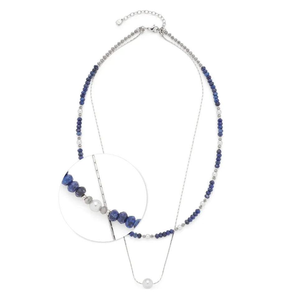 leonardo-anjana-45-cm-collier-perles-bleues-double-rang image 1