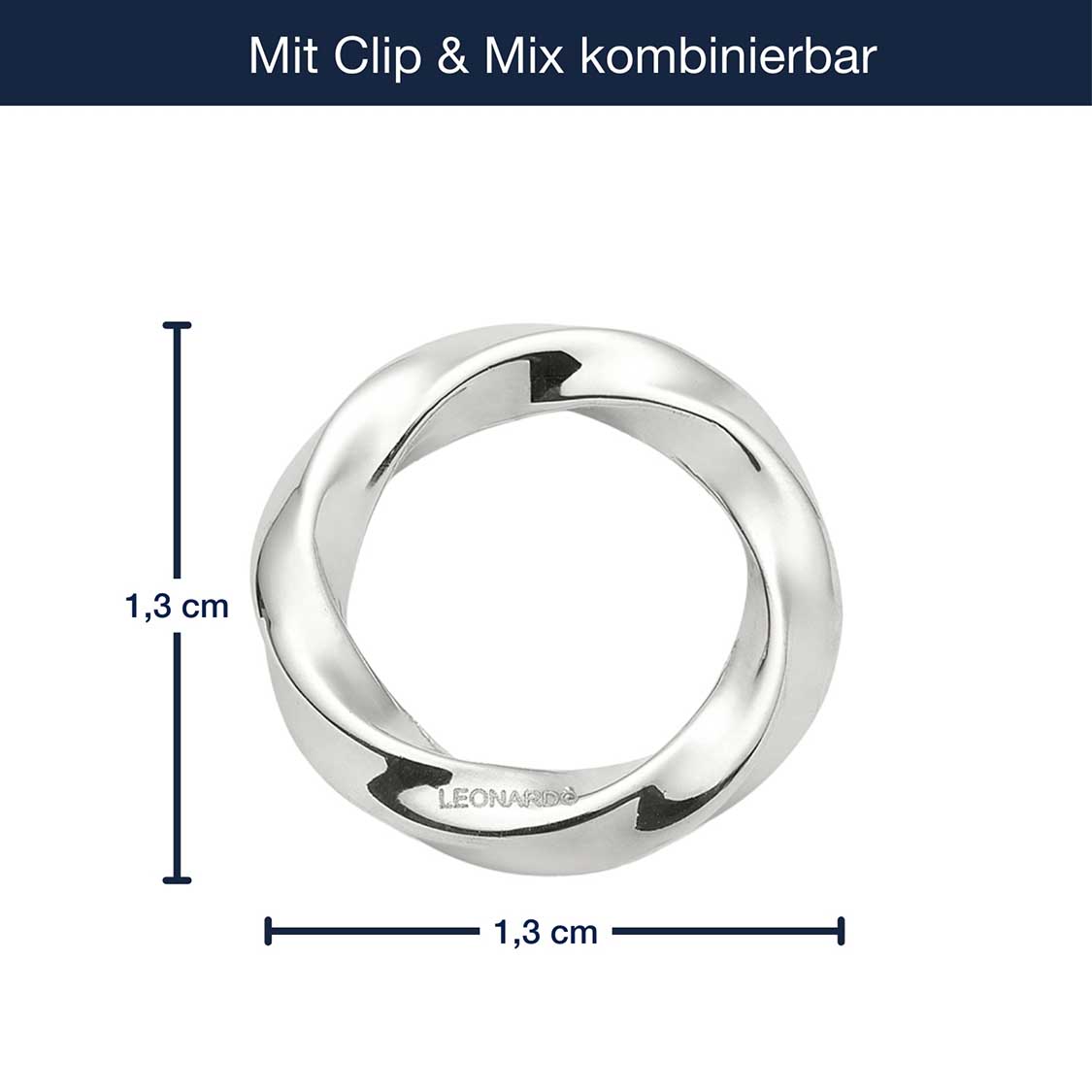 leonardo-lotti-clip-mix-bague-acier-torsad-argent image 4