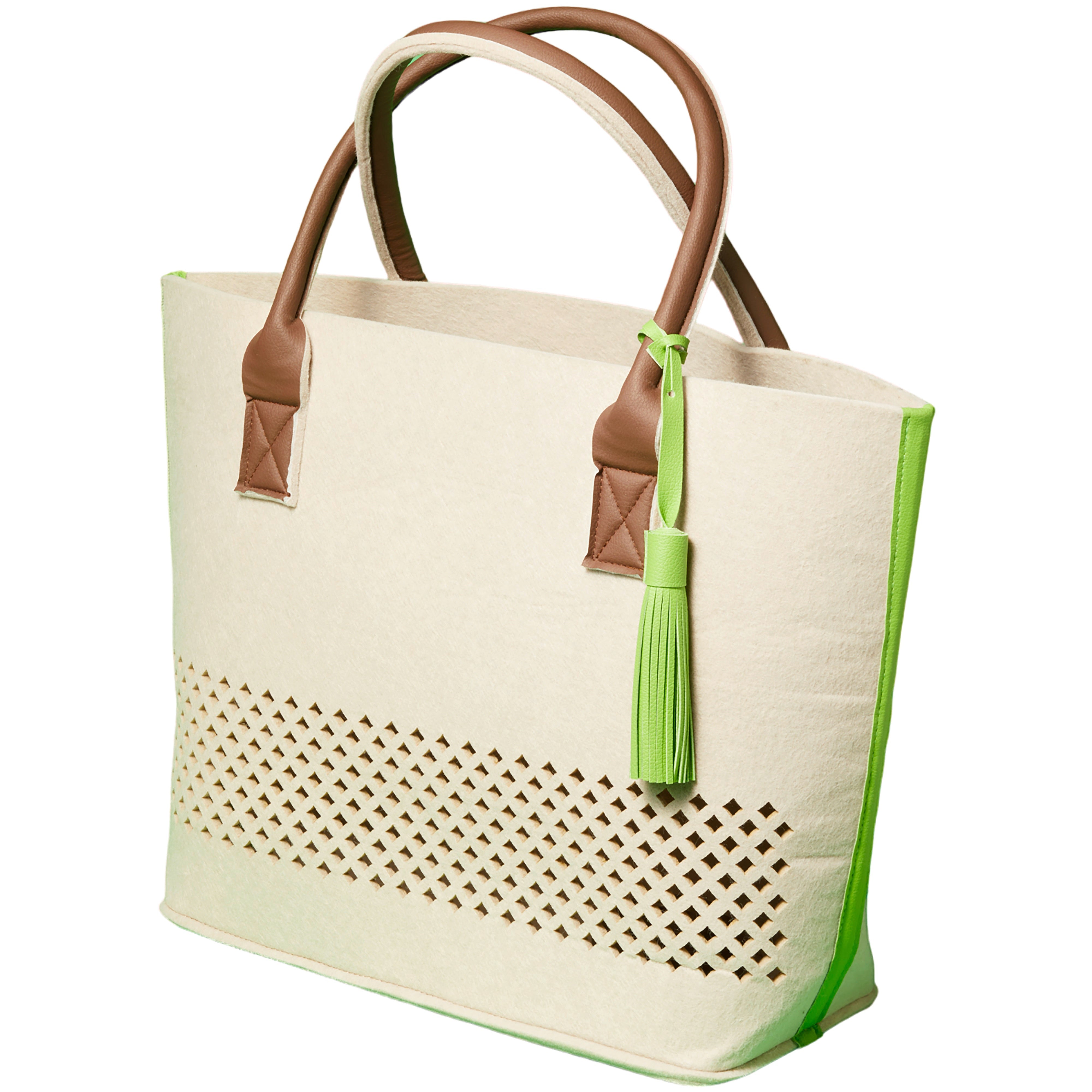 leonardo-beach-bag-sac-de-plage-vert-feutrine-vegan image 2