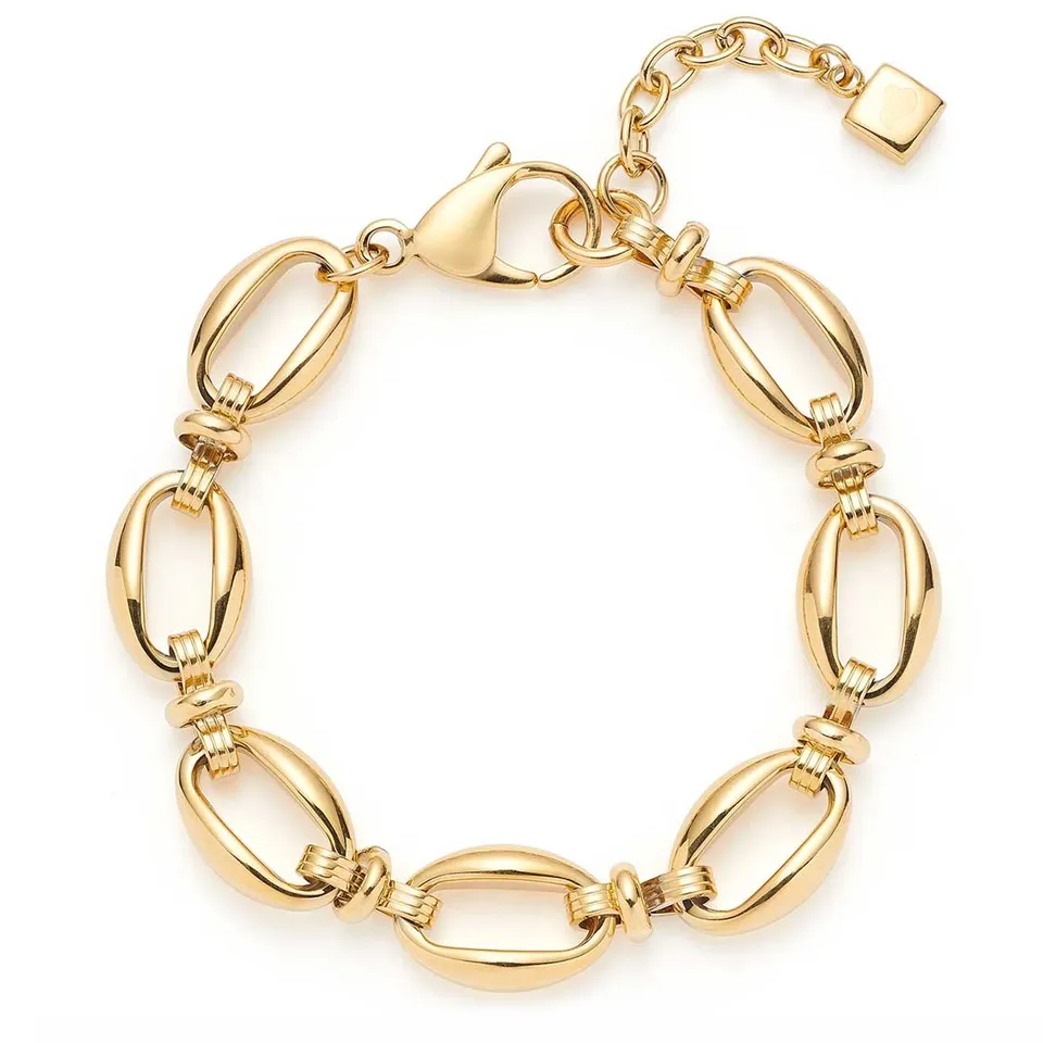 leonardo-andrea-bracelet-maille-ovale-dor-acier image 1