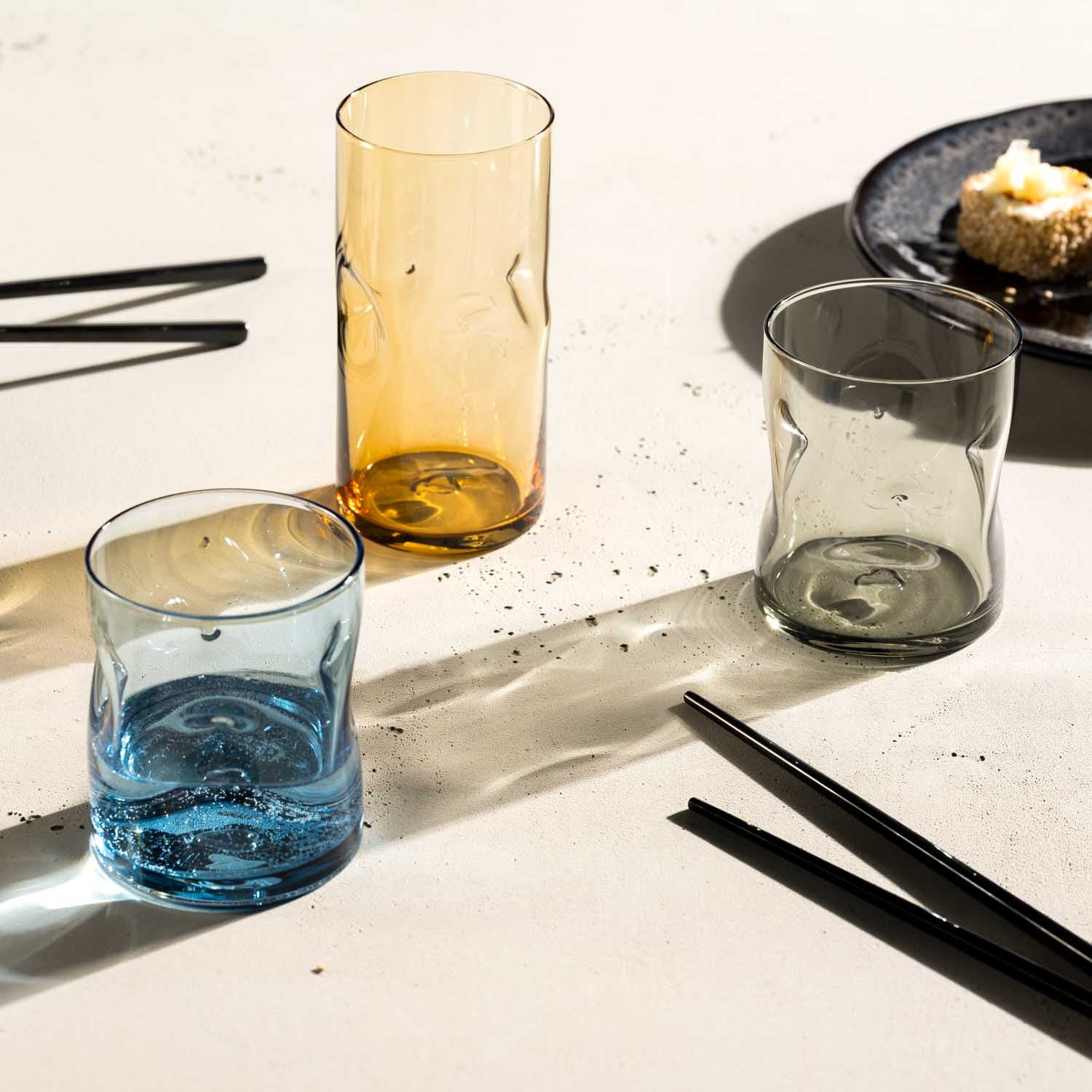 leonardo-vesuvio-verre-eau-330-ml-ambre-lot-de-4-fait-main image 5