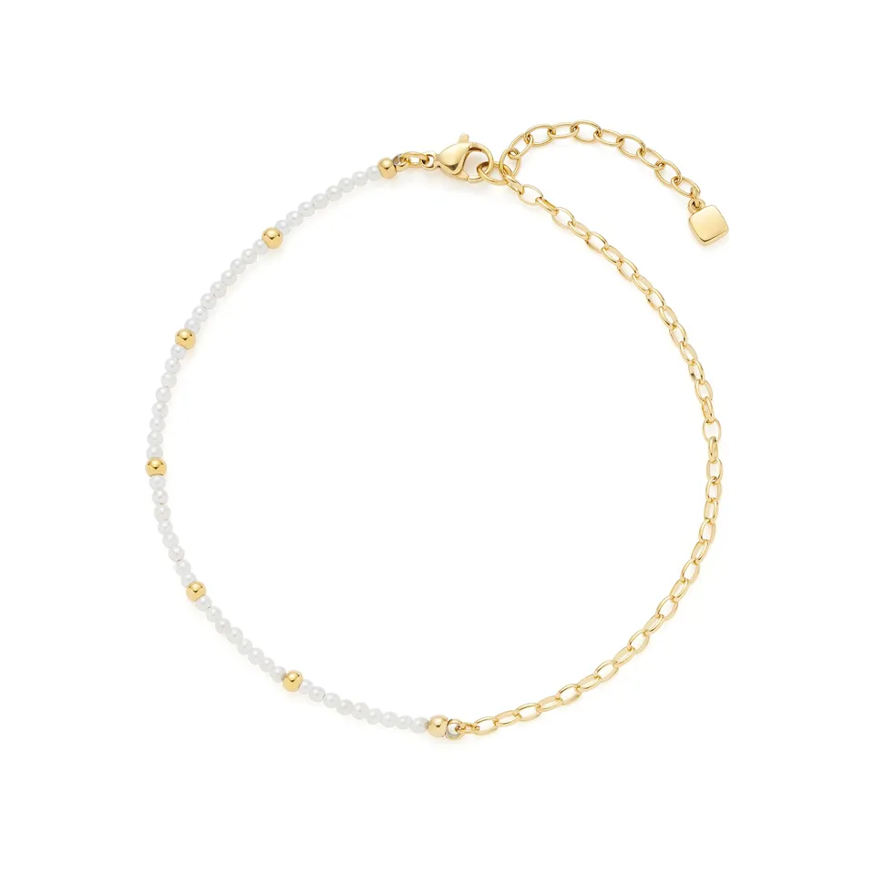 leonardo-ciao-nana-bracelet-de-cheville-dor-perles-blanches image 1