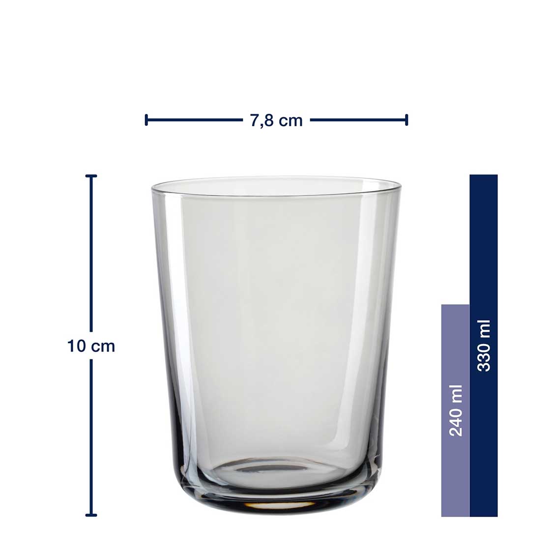 leonardo-leggero-verre-eau-gris-sasso-330-ml-lot-de-4 image 3