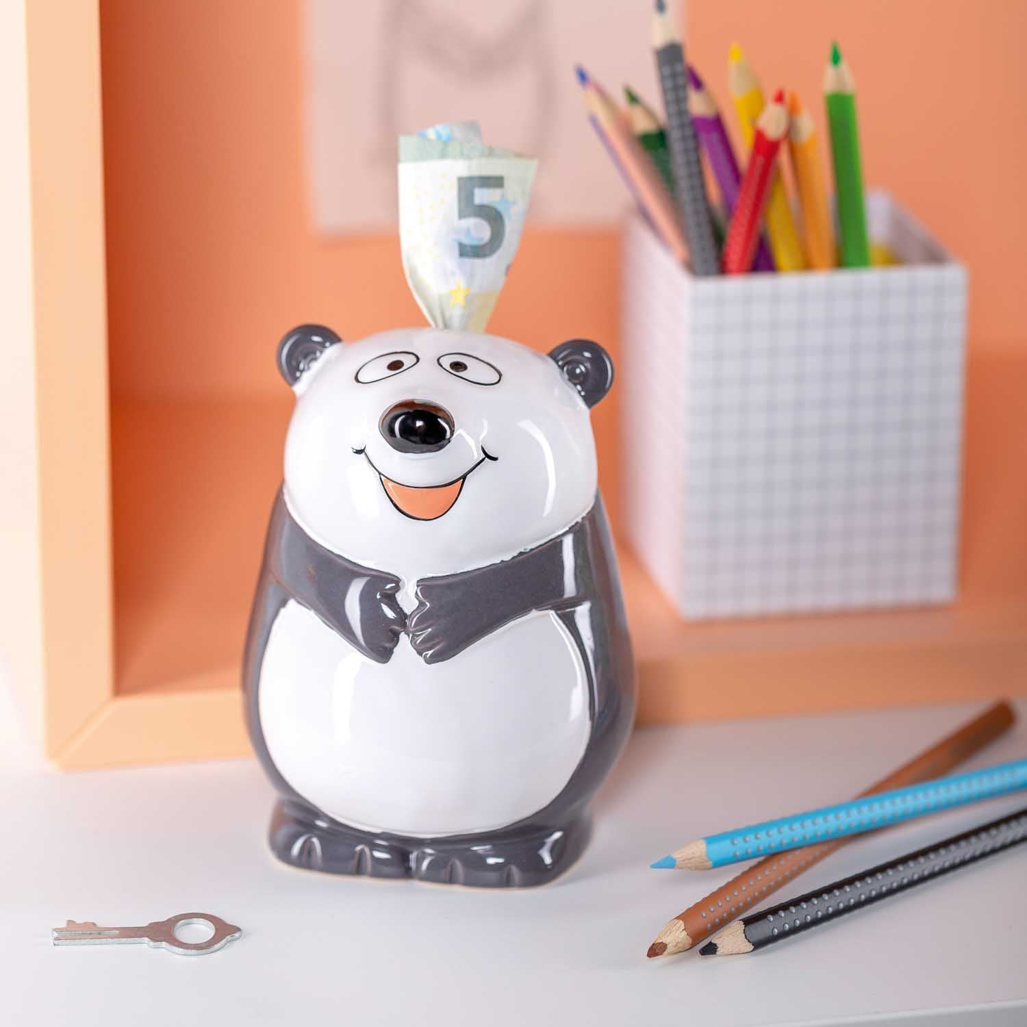 leonardo-bambini-tirelire-panda-12-cm-verre-multicolore image 3