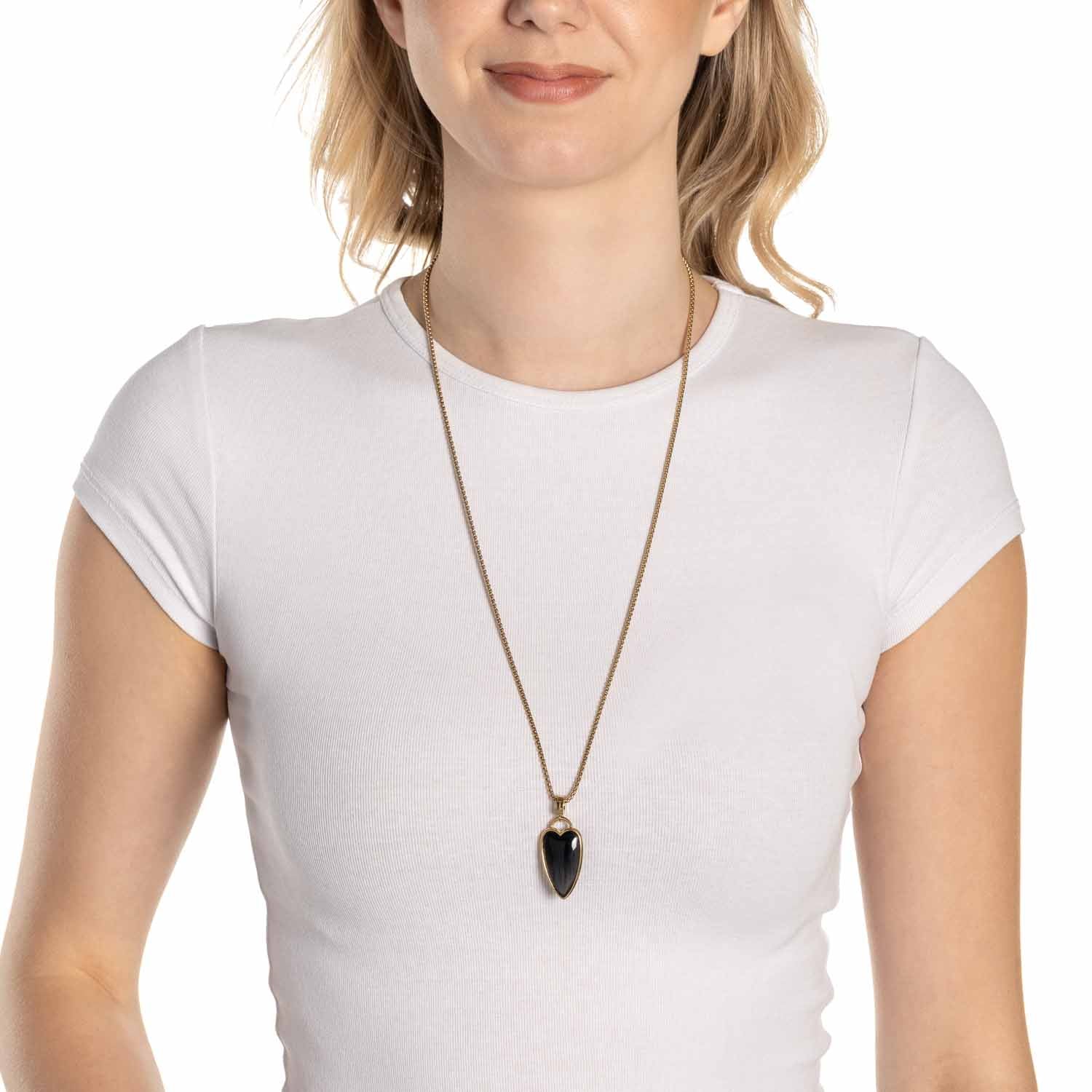 leonardo-hanna-clip-mix-pendentif-c-ur-noir-dor image 3
