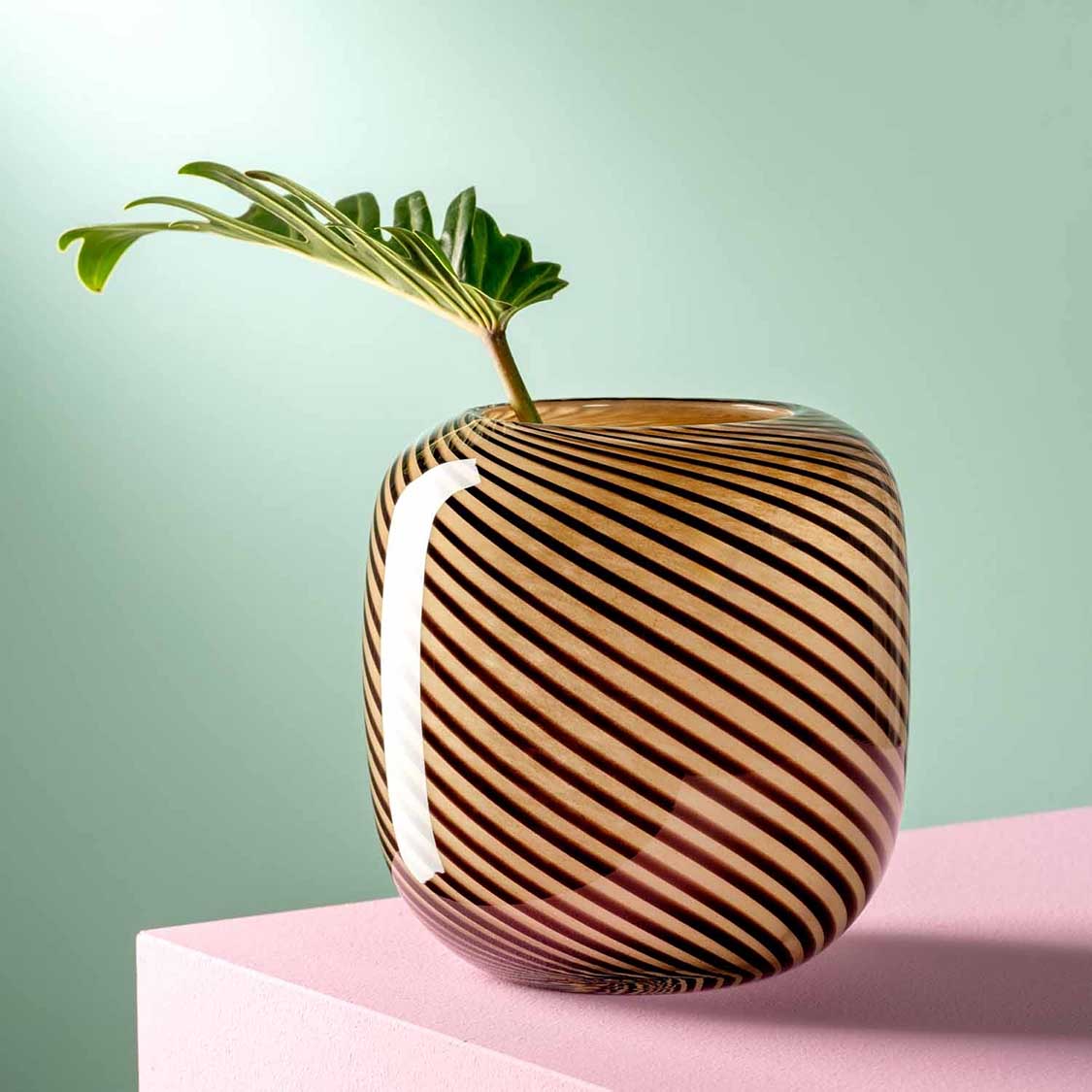 leonardo-filo-colori-vase-verre-brun-16-cm image 2
