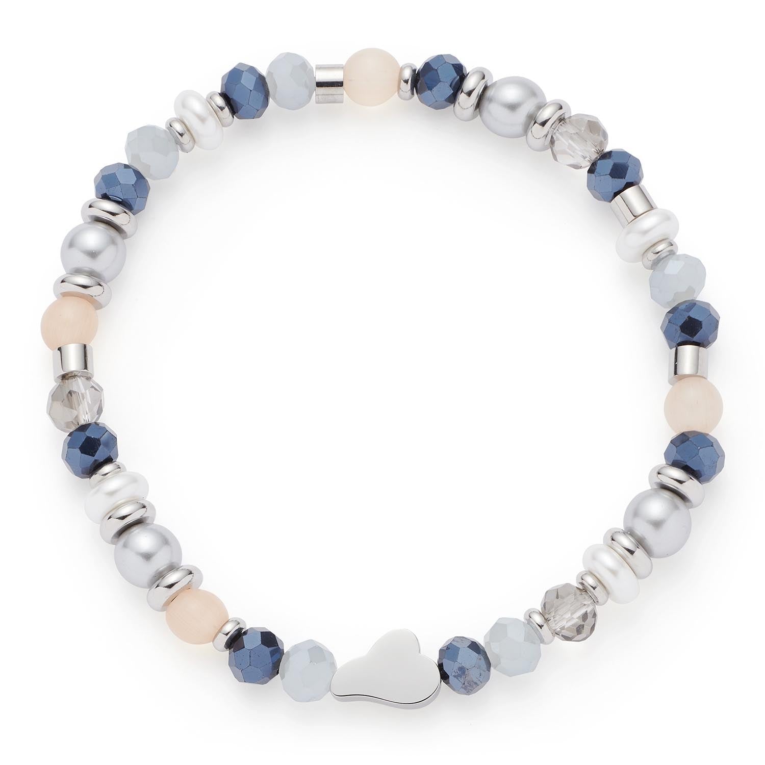 leonardo-britta-bracelet-perles-bleu-beige-acier image 1