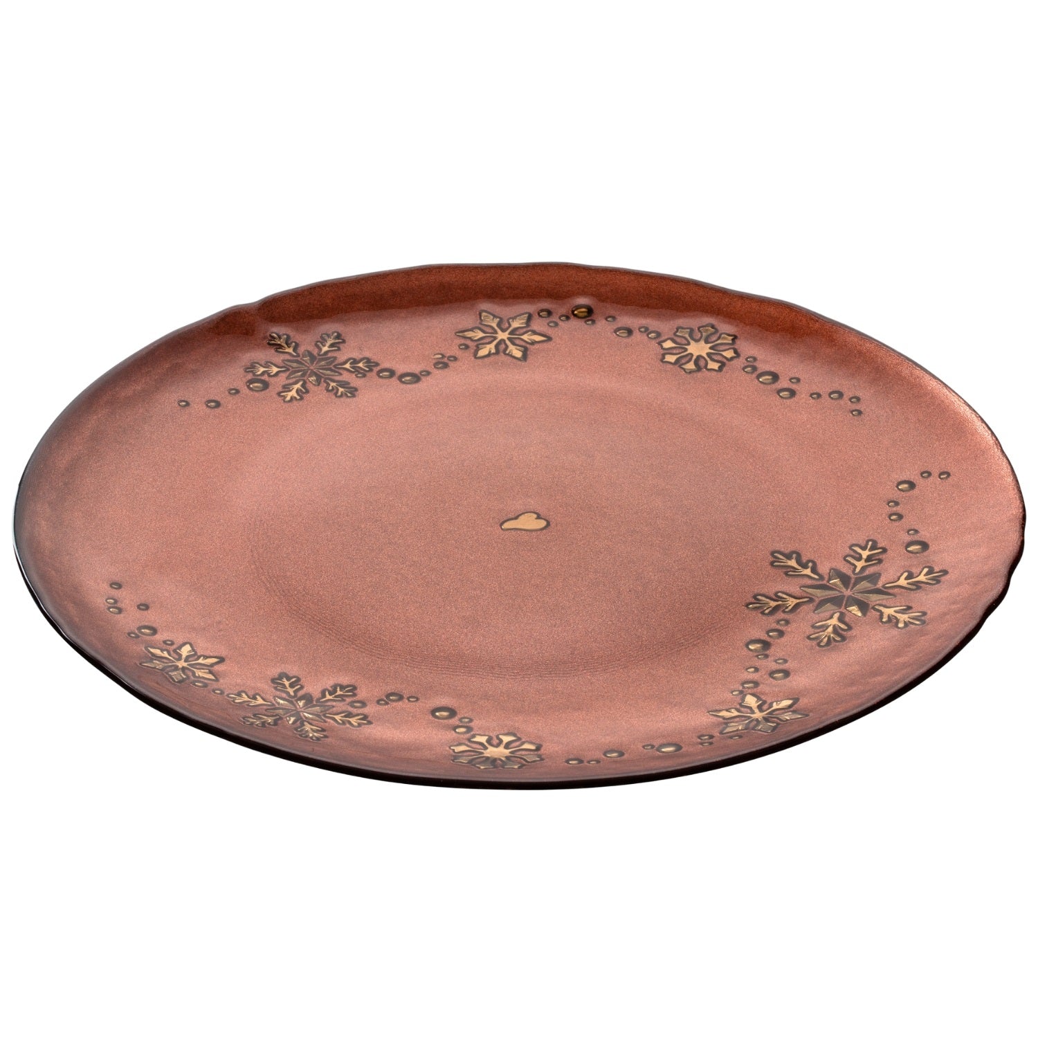 leonardo-autentico-assiette-rouge-27-cm-flocon-or-noel image 1
