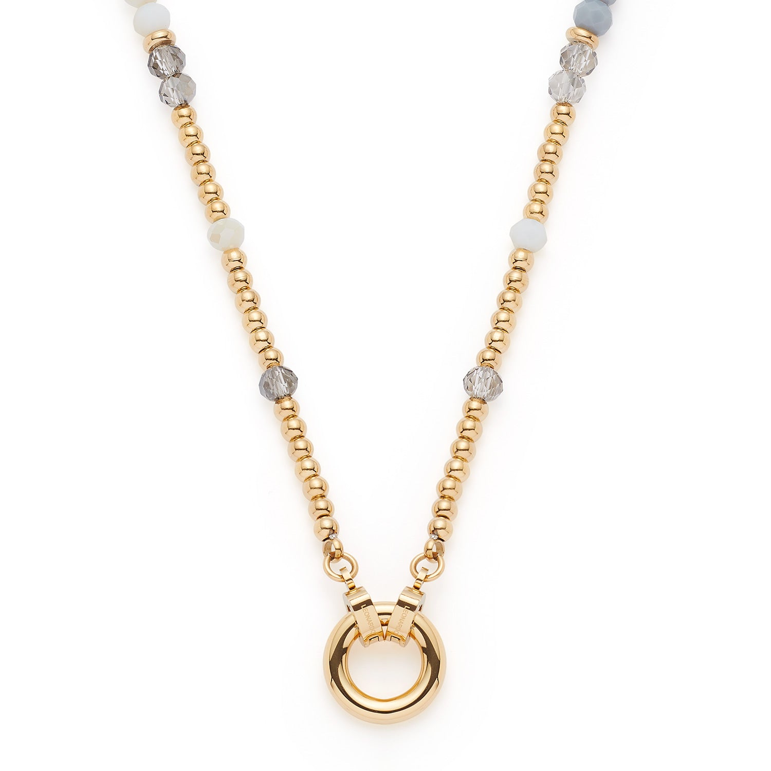 leonardo-bernie-clip-mix-collier-45-cm-dor-perles image 2