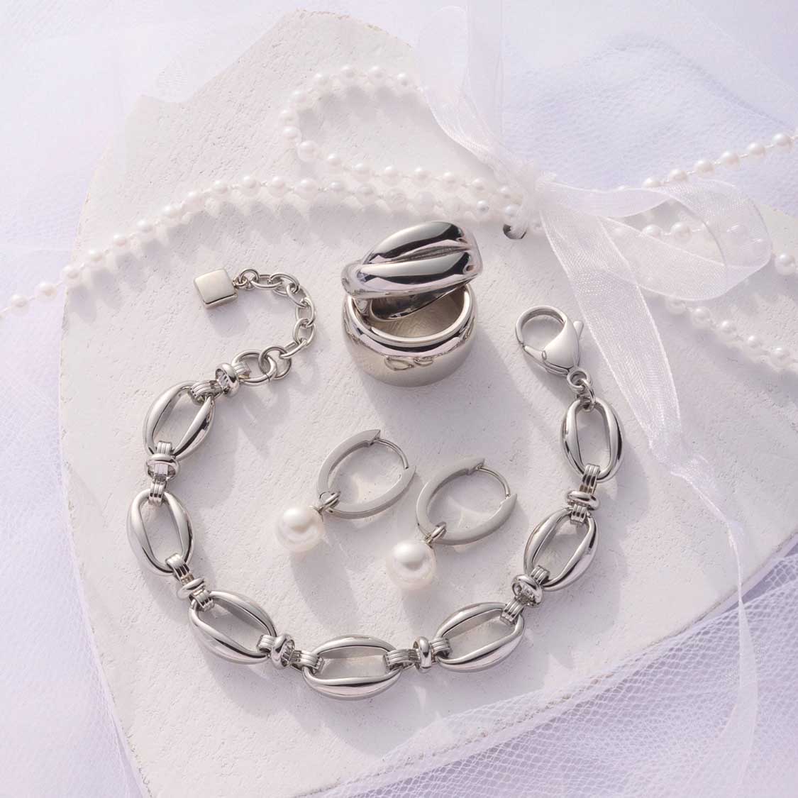leonardo-andrea-bracelet-acier-argent-maillons-ovales image 5