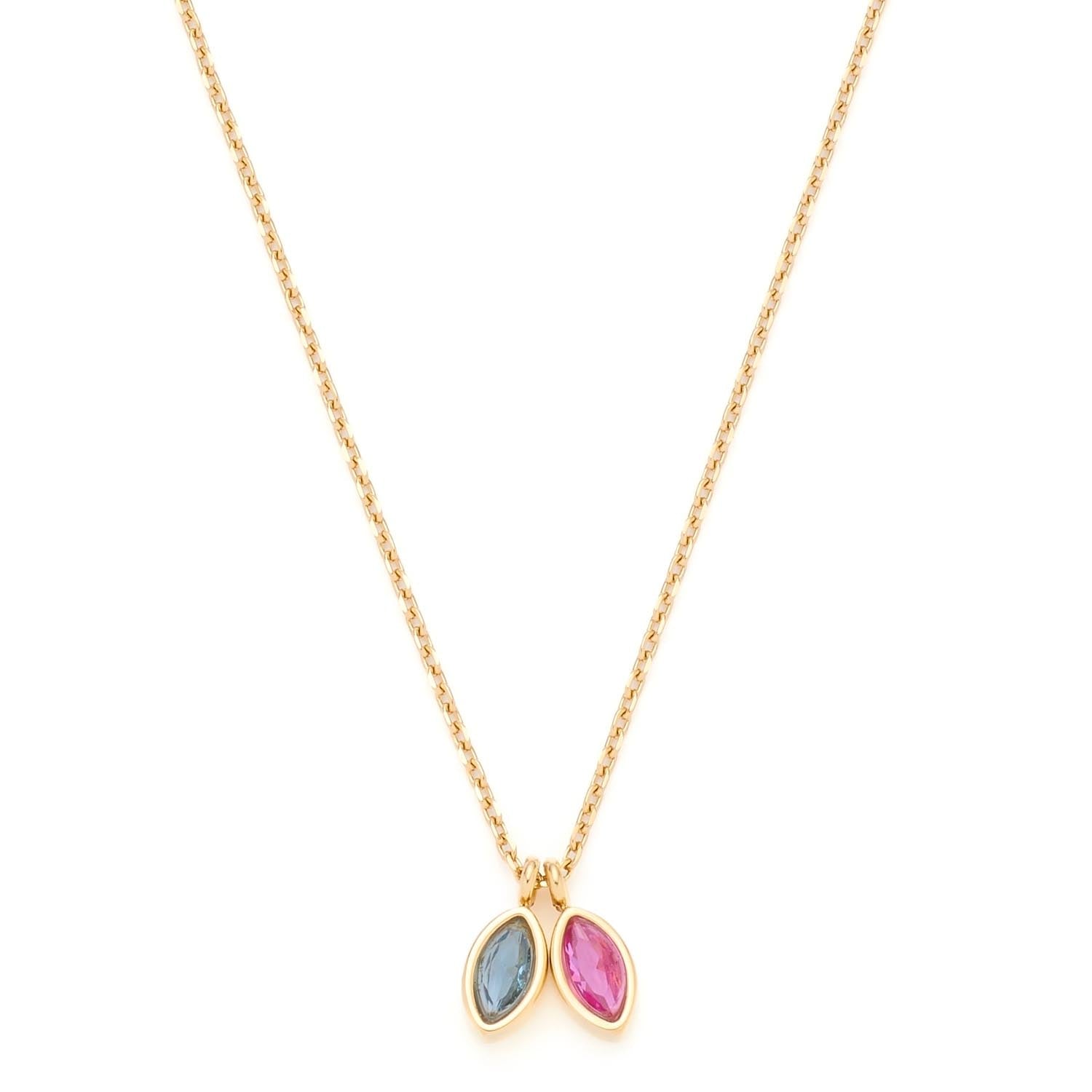 leonardo-may-collier-42-cm-dor-pendentifs-bleu-rose image 5