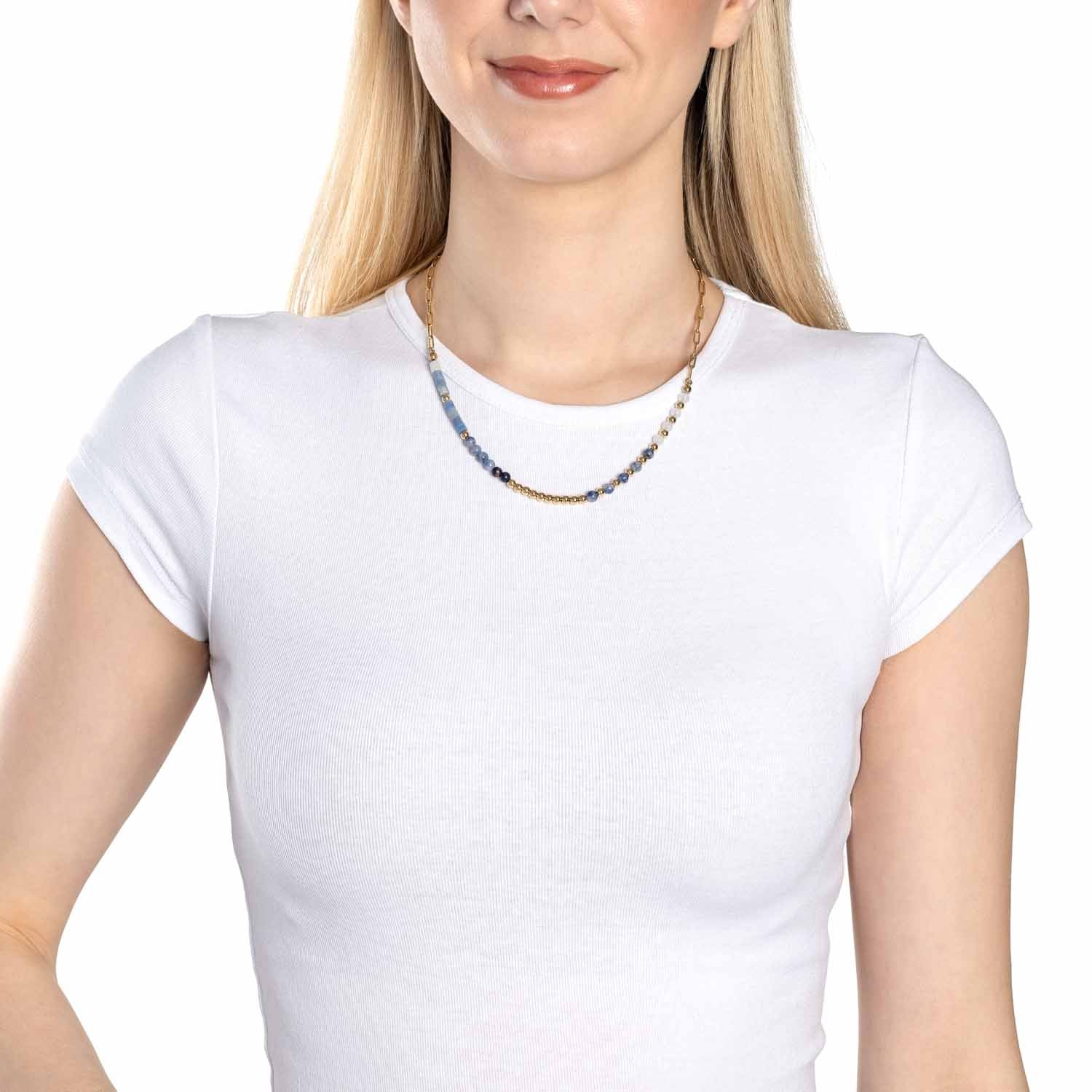 leonardo-belinda-collier-dor-pierres-bleues-45-cm image 3