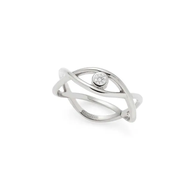leonardo-tavari-17-ciao-bague-acier-argent-zirconia image 1