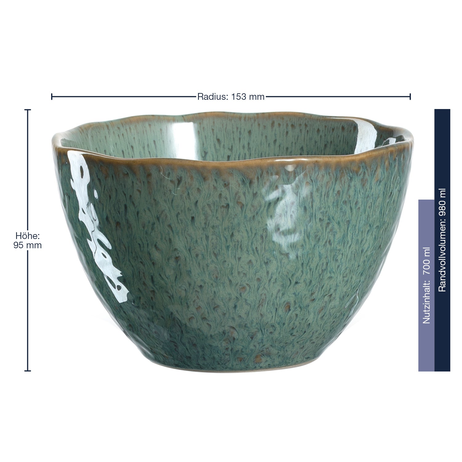 leonardo-matera-bol-c-ramique-15-cm-vert-lot-6 image 2
