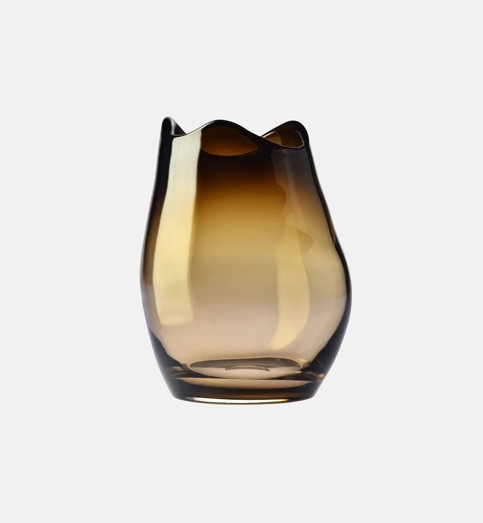 krosno-organic-bronzyt-28-cm-vase-en-verre-marron image 1