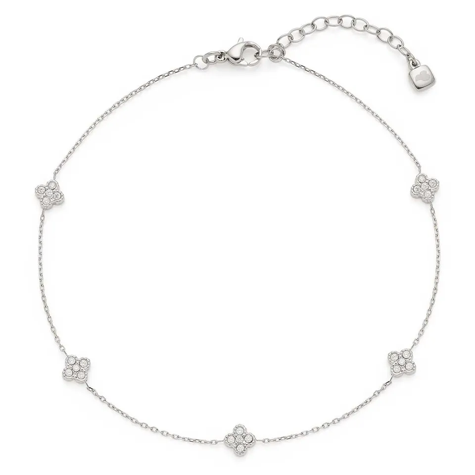 leonardo-lisette-cha-ne-de-cheville-argent-e-fleurs-zirconia image 1