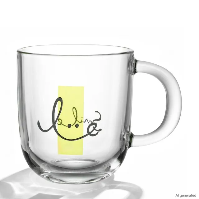 leonardo-emozione-tasse-en-verre-smile-400-ml-jaune image 1