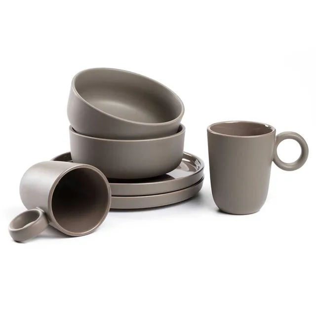 leonardo-roma-service-vaisselle-taupe-6-pi-ces-2-pers image 1