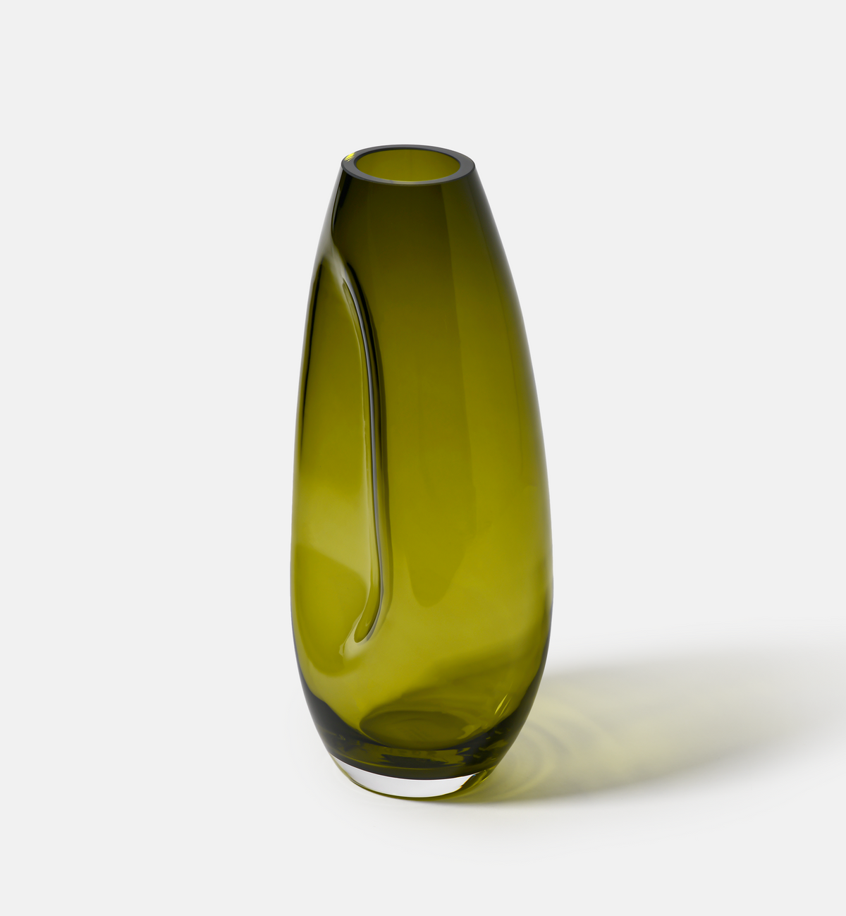 krosno-flow-vase-olive-32-cm-cristal image 2