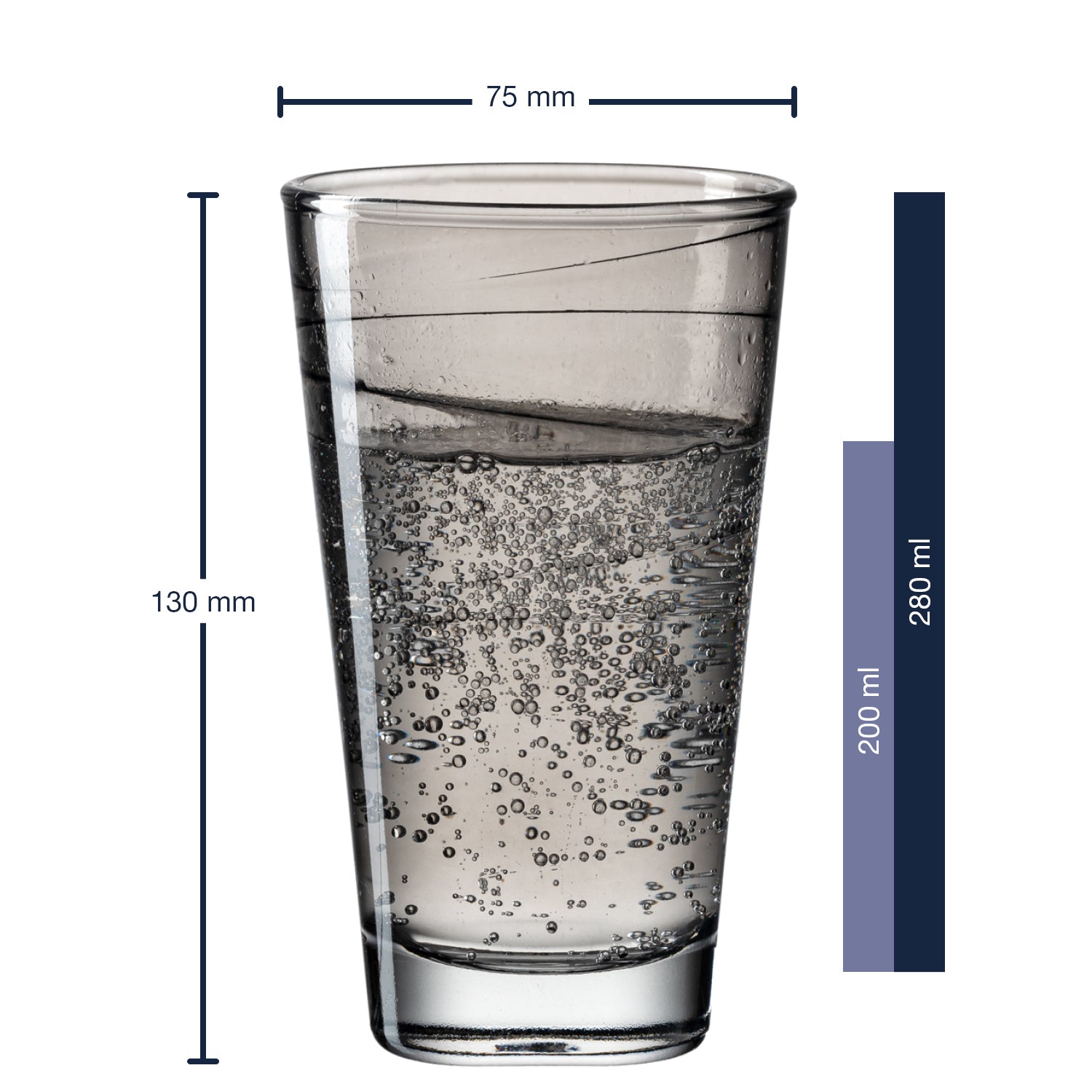 leonardo-vario-struttura-verre-eau-anthracite-280-ml-lot-6 image 2