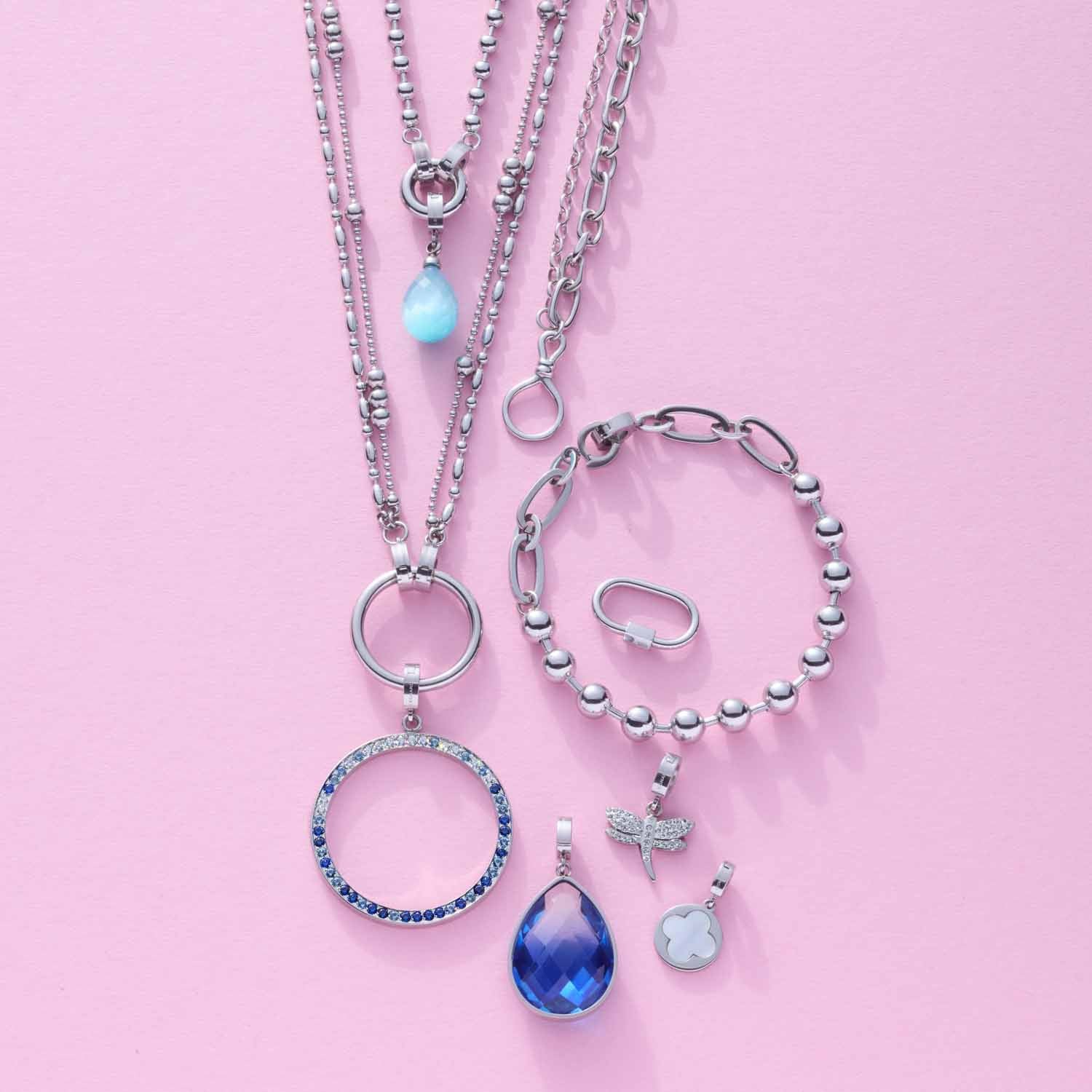 leonardo-clip-mix-lizzy-pendentif-goutte-bleu-pastel image 4