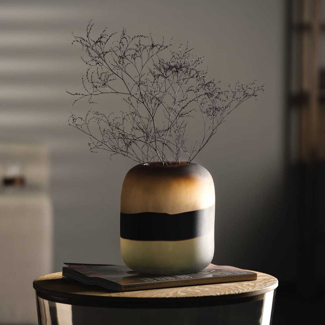 leonardo-corso-sabbia-vase-d-co-marron-19-cm image 2
