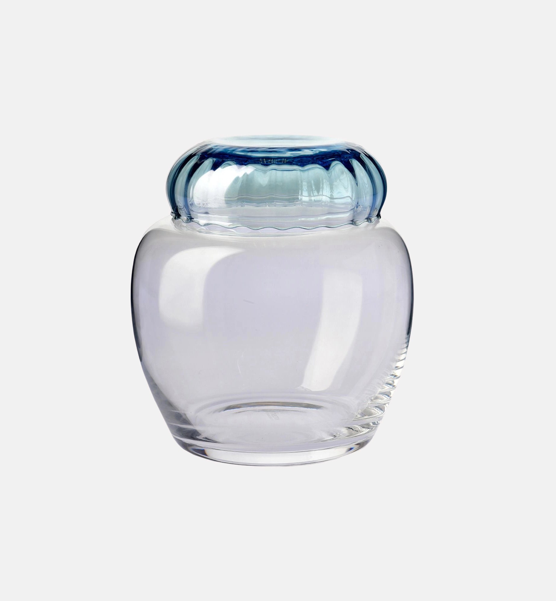 krosno-synergy-bonbonni-re-bocal-verre-couvercle-bleu image 1