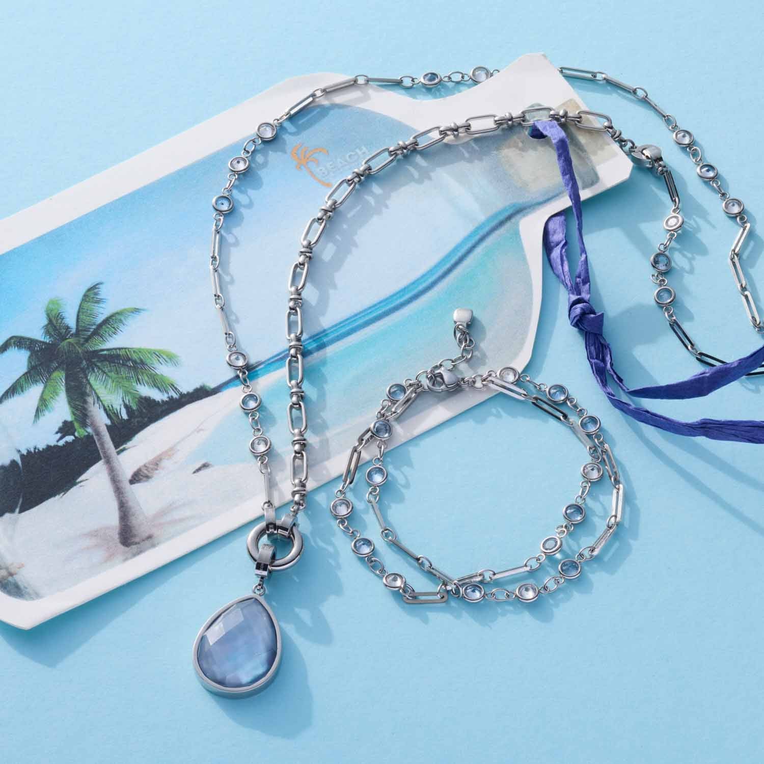 leonardo-vicky-bracelet-double-rang-bleu-argent image 5