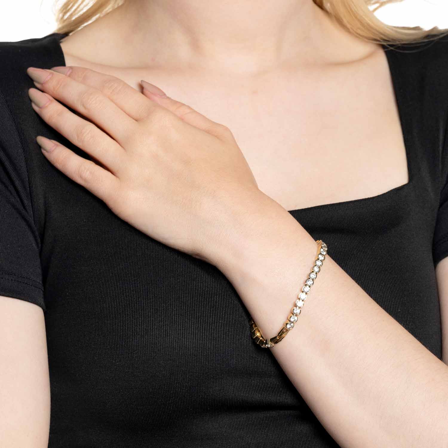 leonardo-cremona-bracelet-tennis-dor-zirconia image 2