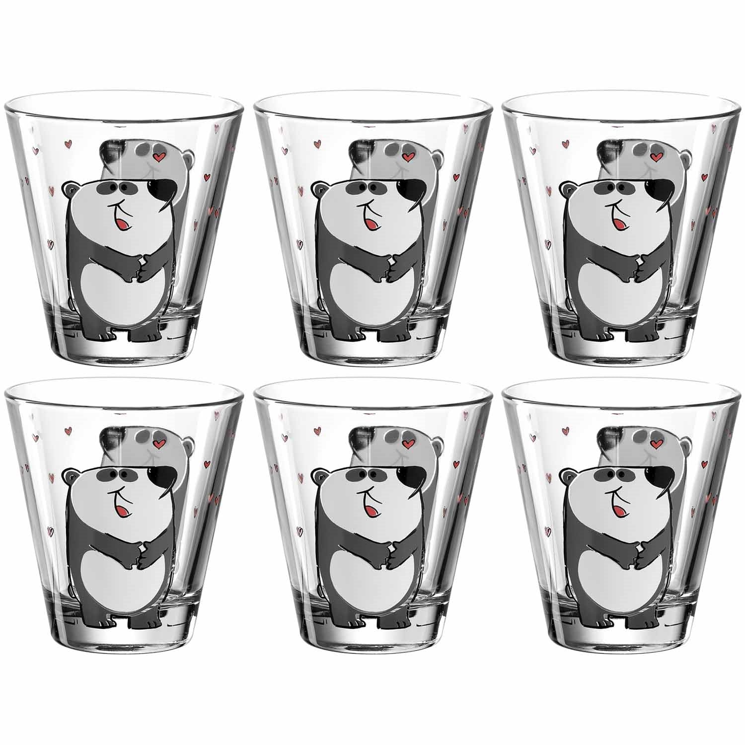 leonardo-bambini-verre-enfant-panda-215-ml-lot-6 image 1