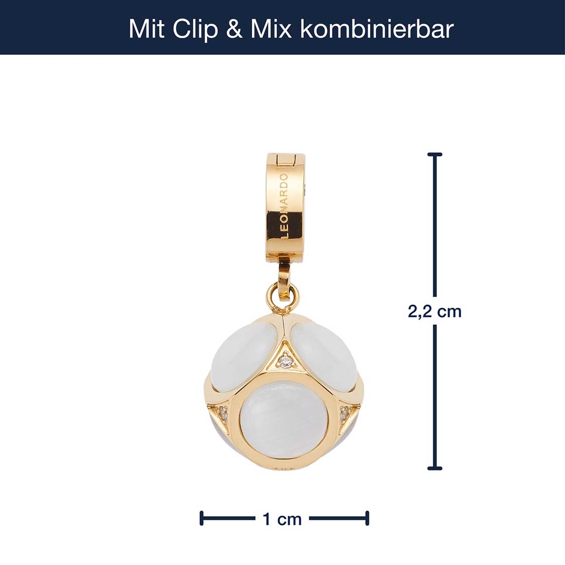 leonardo-ida-pendentif-clip-mix-dor-boule-blanche image 4