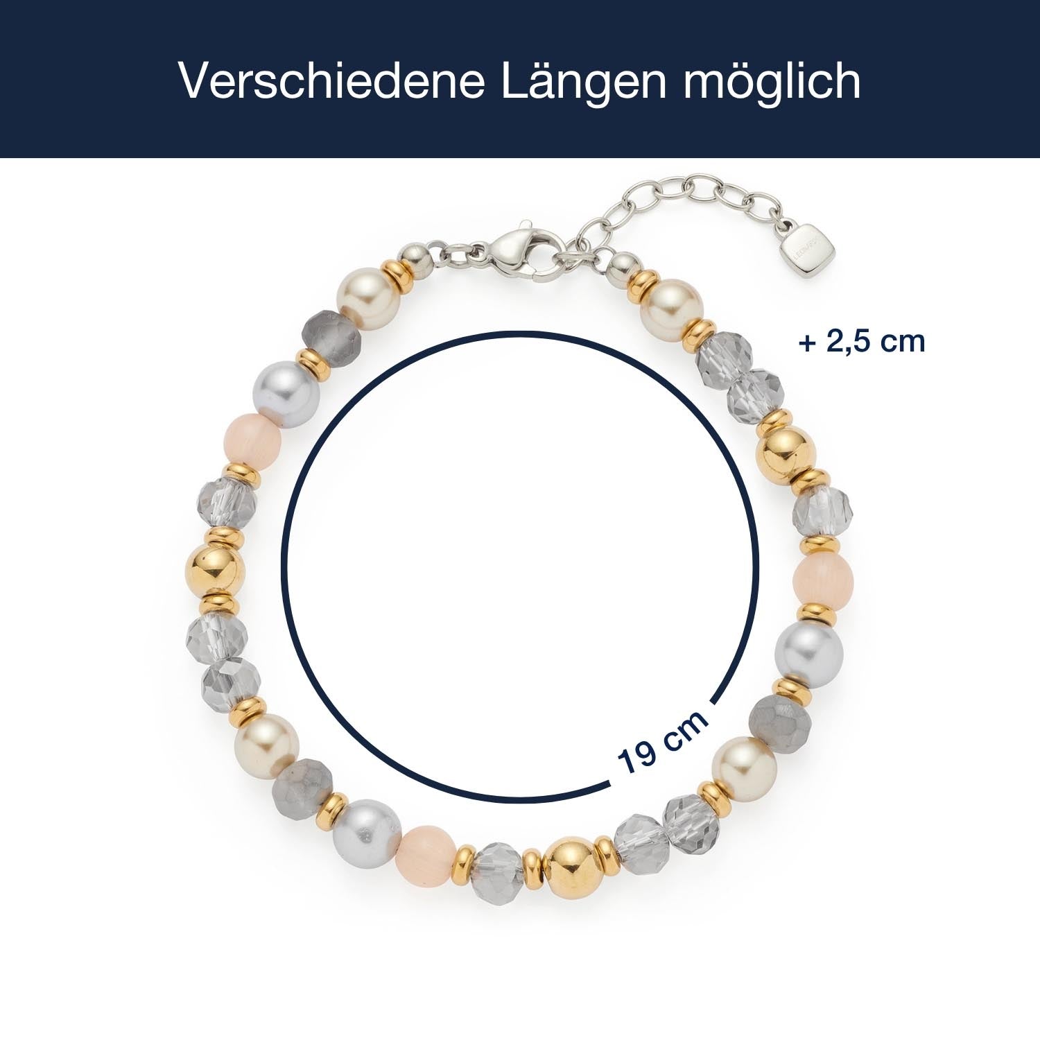 leonardo-clip-mix-hilde-bracelet-perles-gris-dor image 4