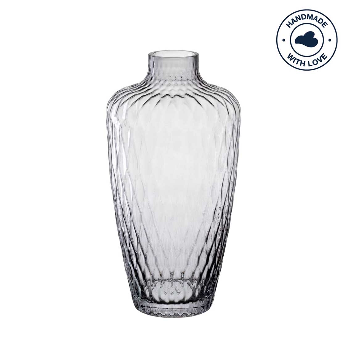 leonardo-giulia-vase-en-verre-gris-28-cm-fait-main image 1
