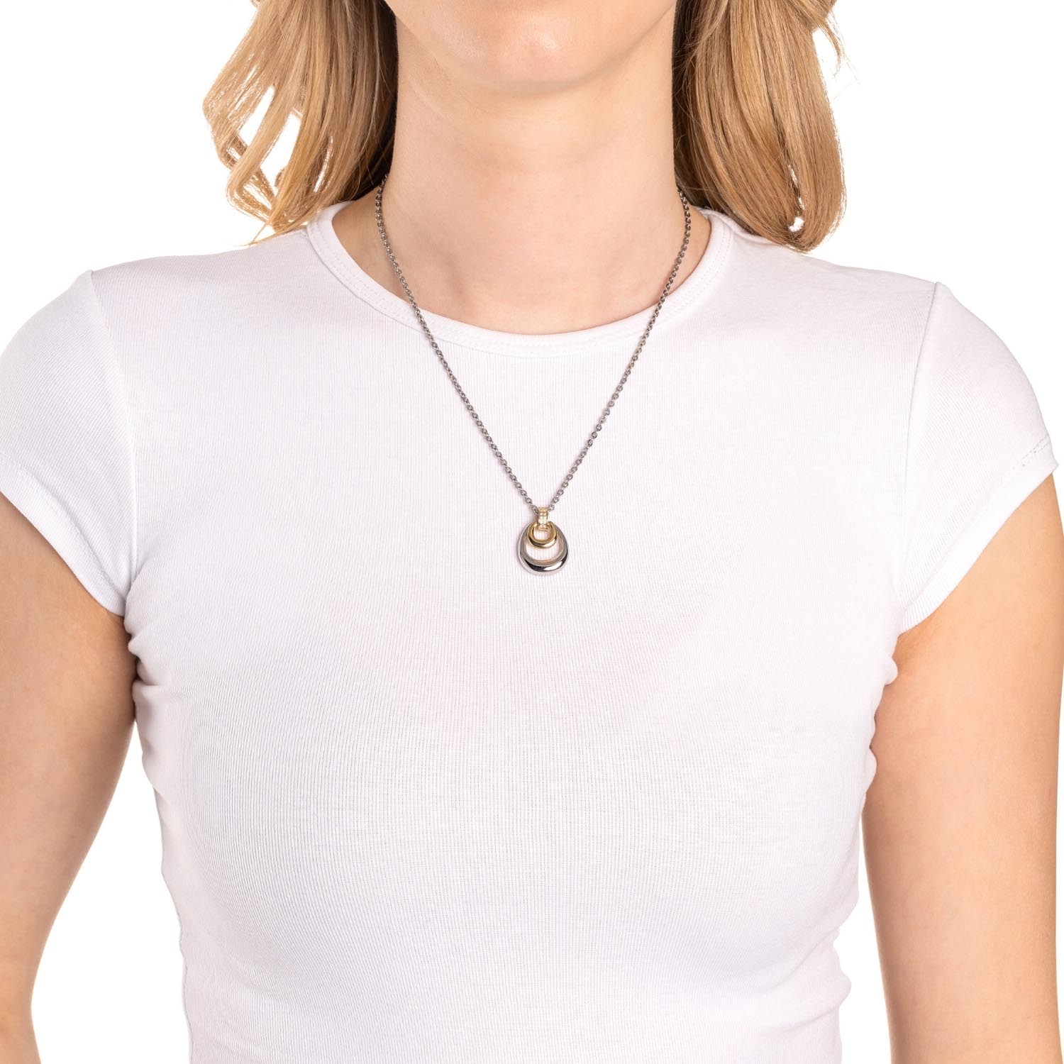leonardo-livia-collier-pendentif-bicolore-45-cm-zircon image 3