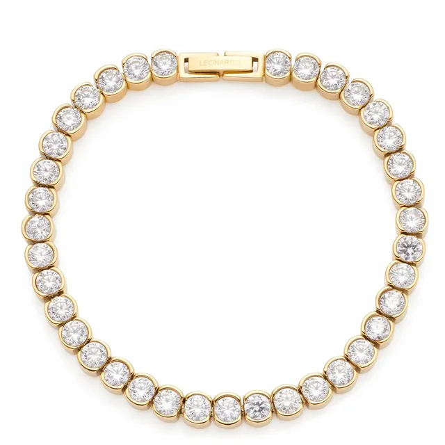 leonardo-cremona-bracelet-tennis-dor-zirconia image 1