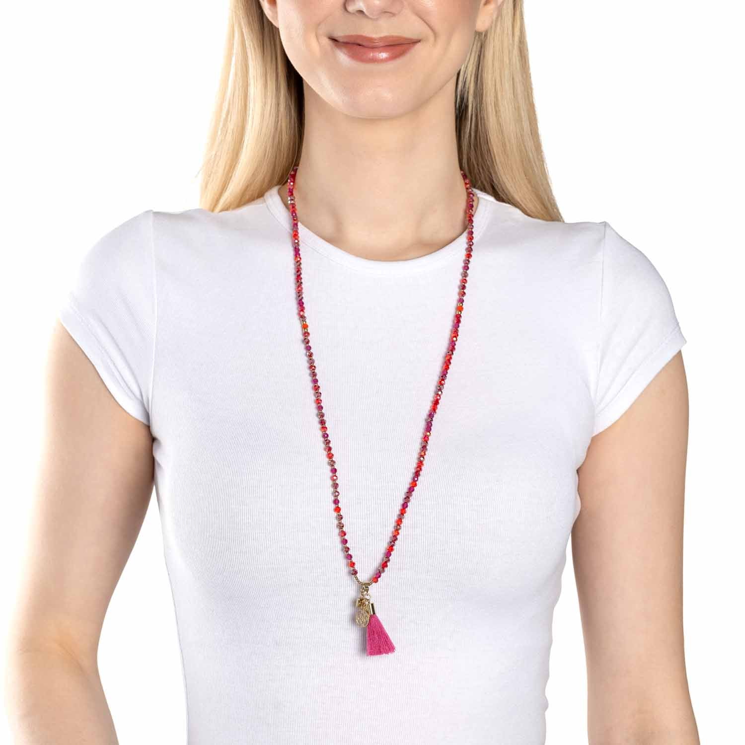 leonardo-donna-collier-perles-roses-80-cm-t-dor image 3