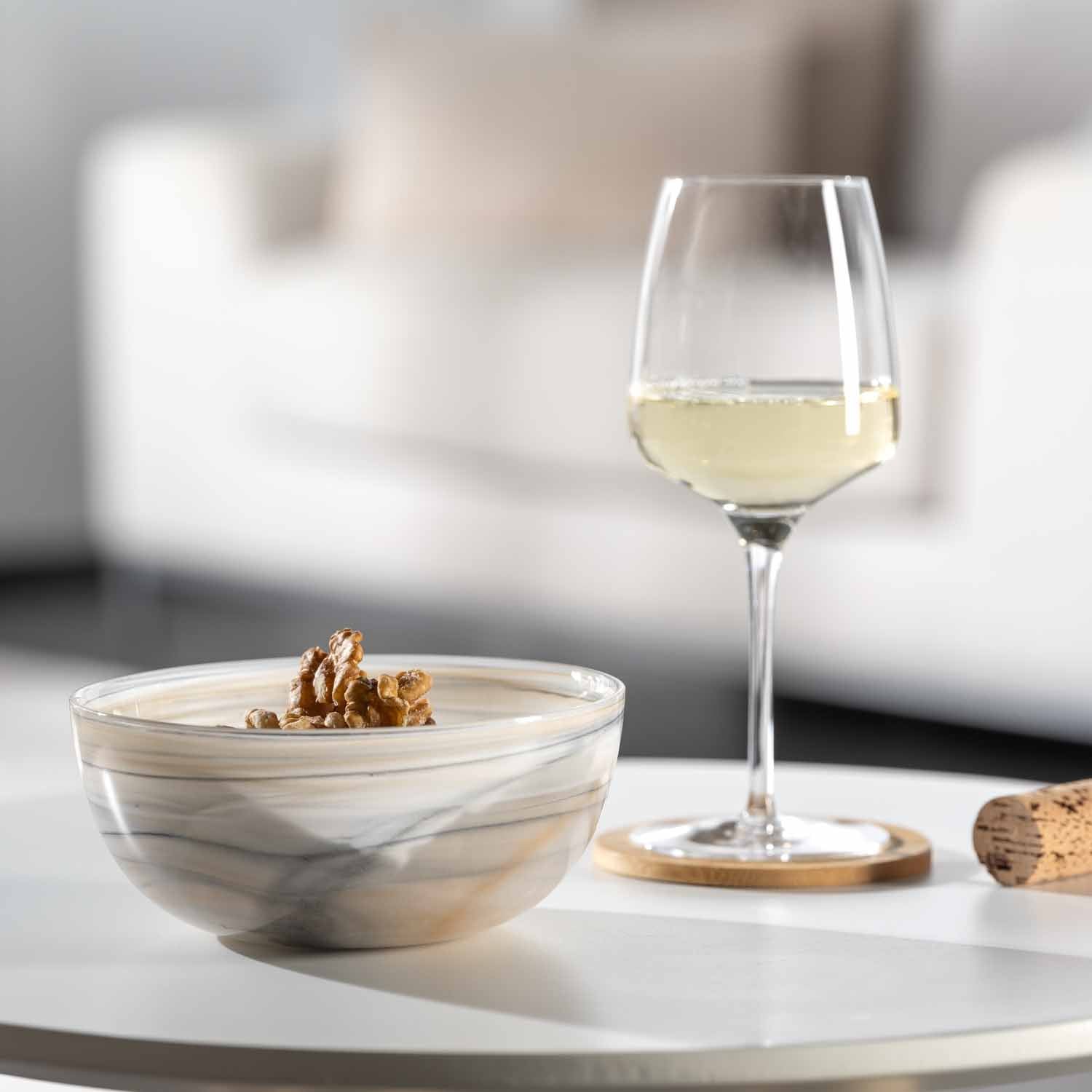leonardo-alabastro-coupe-d-co-verre-14-cm-beige-noir image 2