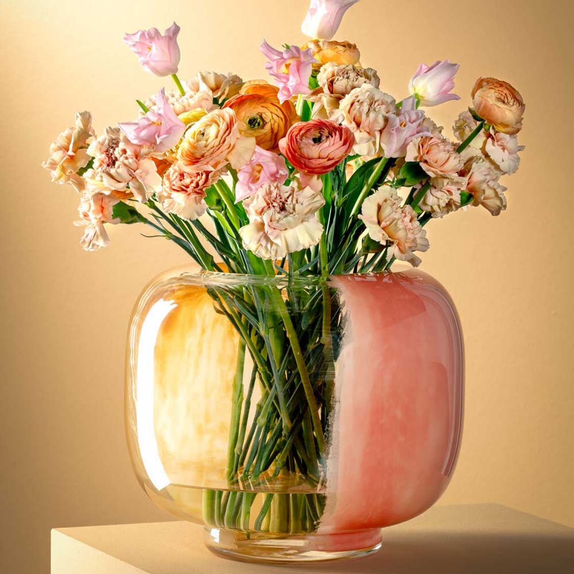 leonardo-cipria-due-vase-verre-26-cm-abricot image 2