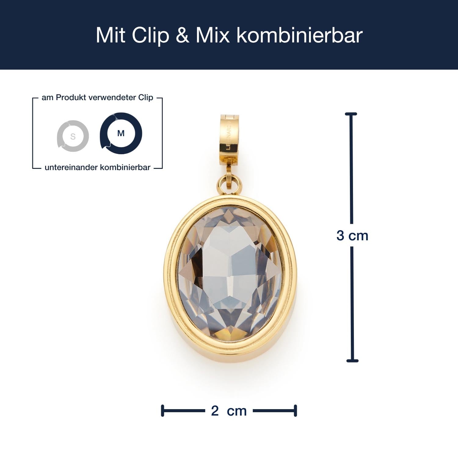 leonardo-tilde-clip-mix-pendentif-gris-dor image 4