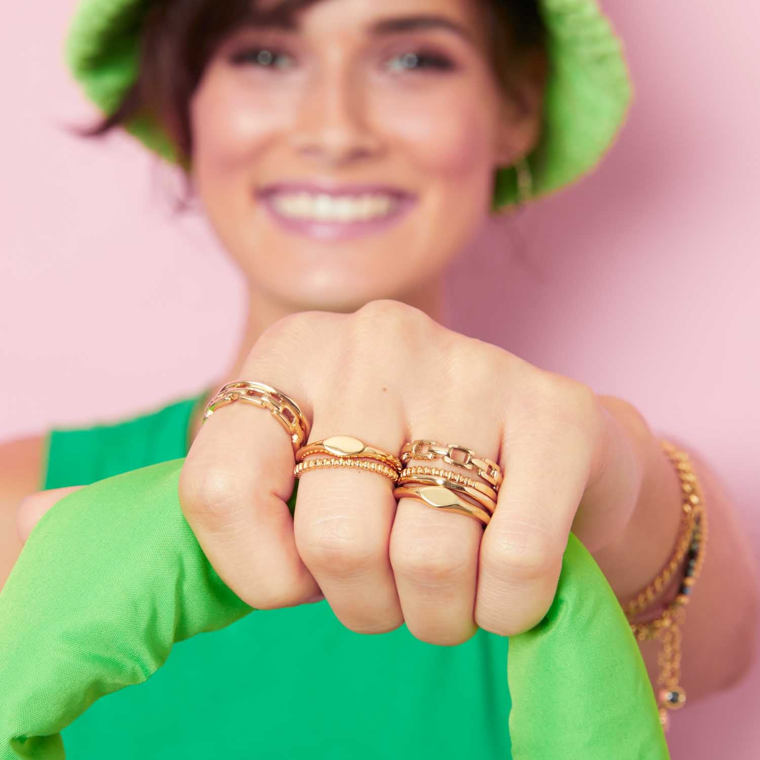 leonardo-rocky-ciao-bague-dor-e-taille-16-maillons-acier image 6