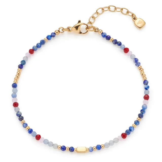 leonardo-alsion-ciao-bracelet-dor-perles-lapis-lazuli-18-cm image 1