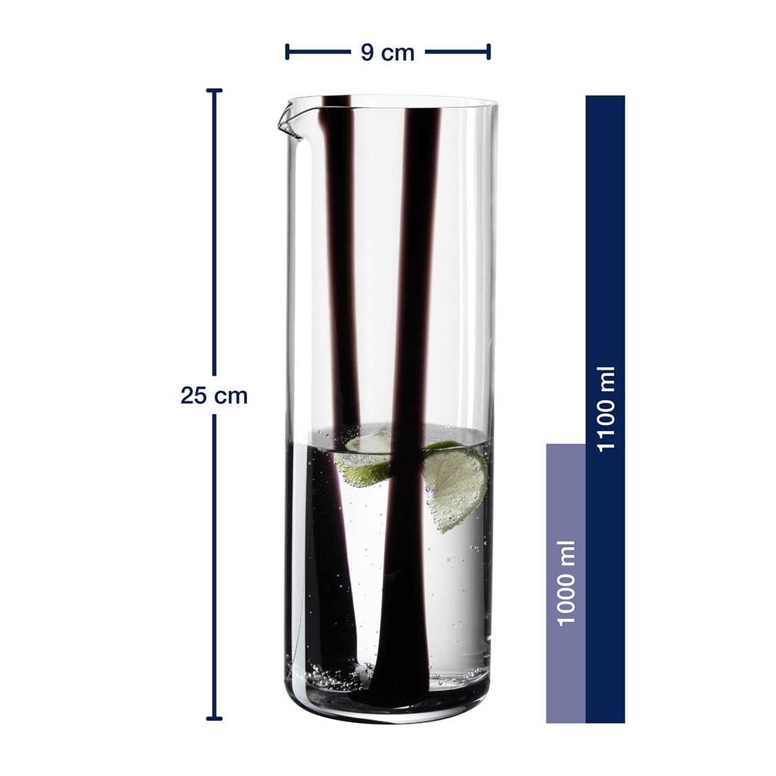 leonardo-banda-nera-carafe-verre-1-l-noire-faite-main image 3